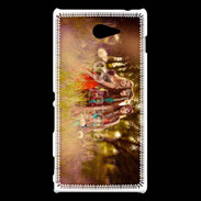 Coque Sony Xperia M2 Groupe de hippie dans les champs