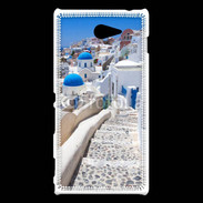 Coque Sony Xperia M2 Village sur l'Île de Santorini en Grêce