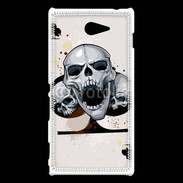 Coque Sony Xperia M2 Carte tête de mort trèfle