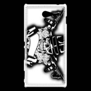 Coque Sony Xperia M2 Tête de mort Gangster