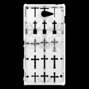 Coque Sony Xperia M2 Fond croix