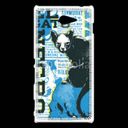 Coque Sony Xperia M2 Tête de Mort Chat noir