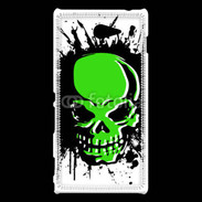 Coque Sony Xperia M2 Tête de mort en vert et noir