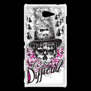 Coque Sony Xperia M2 Tête de Mort Difficult