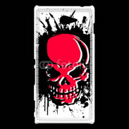 Coque Sony Xperia M2 Tête de Mort en Rouge et Noir