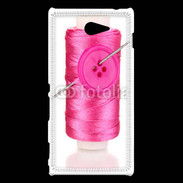 Coque Sony Xperia M2 Fil à couture rose 
