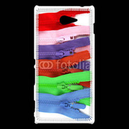 Coque Sony Xperia M2 Fermetures éclaires coutures