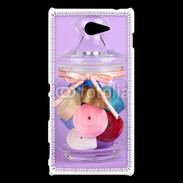 Coque Sony Xperia M2 Bonbonne de ruban couture 