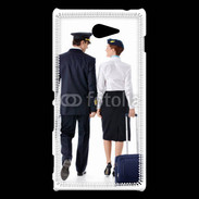 Coque Sony Xperia M2 Commandant de bord et hôtesse de l'air