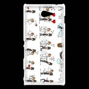 Coque Sony Xperia M2 Bande dessinée de mariés