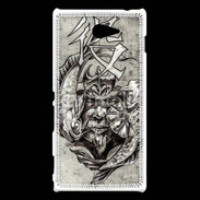 Coque Sony Xperia M2 Visage de guerrier en dessin 50