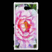 Coque Sony Xperia M2 Fleur en peinture