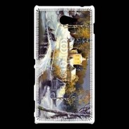 Coque Sony Xperia M2 Peinture village rural