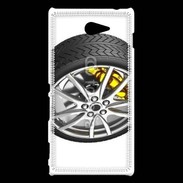 Coque Sony Xperia M2 Pneu complet étrier jaune