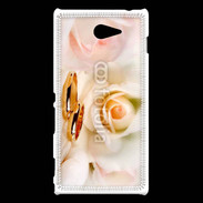 Coque Sony Xperia M2 Alliance sur fond de rose