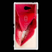 Coque Sony Xperia M2 Rose et bouche