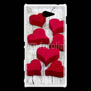 Coque Sony Xperia M2 Coeur en bois