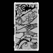 Coque Sony Xperia M2 Tissus glamour noir et blanc
