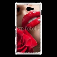 Coque Sony Xperia M2 Bouche et rose glamour