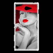 Coque Sony Xperia M2 Femme élégante en noire et rouge 15