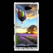 Coque Sony Xperia M2 Montgolfière et lavande 