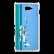 Coque Sony Xperia M2 Hydravion au dessus de la mer turquoise