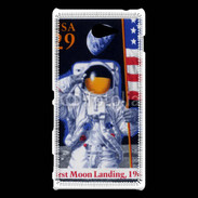 Coque Sony Xperia M2 Timbre anniversaire premier pas sur la lune USA