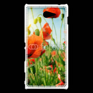 Coque Sony Xperia M2 Champs de coquelicots