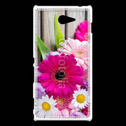 Coque Sony Xperia M2 Bouquet de fleur sur bois