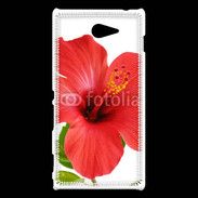 Coque Sony Xperia M2 Hibiscus rouge