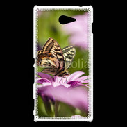 Coque Sony Xperia M2 Fleur et papillon