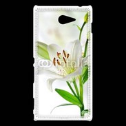 Coque Sony Xperia M2 Fleurs de Lys blanc