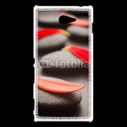 Coque Sony Xperia M2 Galet et pétales