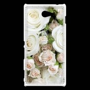 Coque Sony Xperia M2 Rose blanche et rose 5