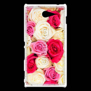 Coque Sony Xperia M2 Fond de roses 5