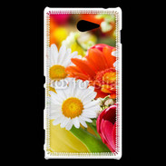 Coque Sony Xperia M2 Fleurs des champs multicouleurs