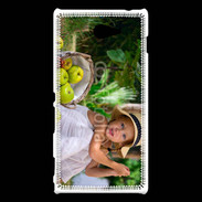 Coque Sony Xperia M2 Petite fille avec panier de pommes