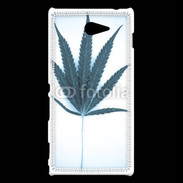 Coque Sony Xperia M2 Marijuana en bleu et blanc