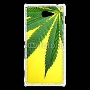 Coque Sony Xperia M2 Feuille de cannabis sur fond jaune