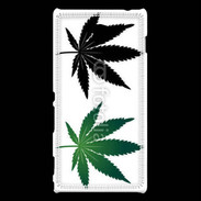 Coque Sony Xperia M2 Double feuilles de cannabis