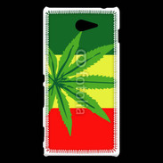 Coque Sony Xperia M2 Drapeau reggae cannabis