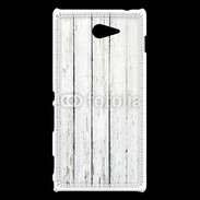Coque Sony Xperia M2 Aspect bois blanc vieilli