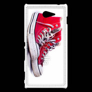 Coque Sony Xperia M2 Chaussure Converse rouge