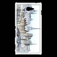 Coque Sony Xperia M2 Vintage Paris en dessin 2
