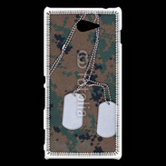Coque Sony Xperia M2 plaque d'identité soldat américain