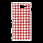 Coque Sony Xperia M2 Effet vichy rouge et blanc