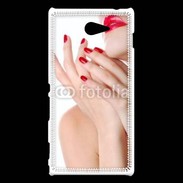 Coque Sony Xperia M2 Sexy et glamour bouche rouge à lèvre et vernis à ongles rouges