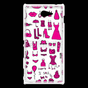 Coque Sony Xperia M2 Fond fashion rose