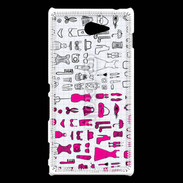 Coque Sony Xperia M2 Fond fashion rose 3