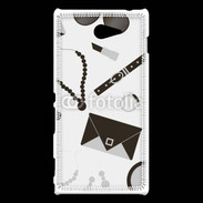 Coque Sony Xperia M2 Fond fashion noir et blanc